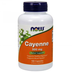 ЛЮТ ЧЕРВЕН ПИПЕР 500 мг капсули 100бр НАУ ФУУДС | CAYENNE 500mg caps 100s NOW FOODS