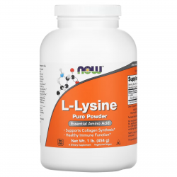 Л-ЛИЗИН на прах (пудра) 454гр НАУ ФУУДС | L-LYSINE powder 454g NOW FOODS