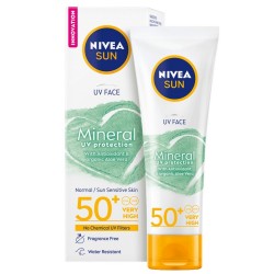НИВЕА СЪН Слънцезащитен крем за лице с минерални филтри SPF50+ 50мл | NIVEA SUN Mineral UV Protection face cream SPF50+ 50ml