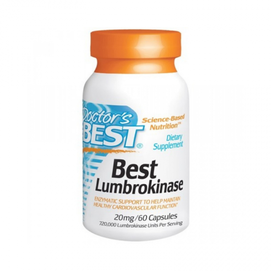 ЛУМБРОКИНАЗА 20мг 60 веган капсули ДОКТОРС БЕСТ | LUMBROKINASE 20mg 60 veggie caps DOCTOR'S BEST
