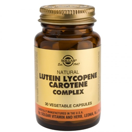 КОМПЛЕКС ЛУТЕИН ЛИКОПЕН КАРОТЕН раст. капсули 30бр. СОЛГАР | LUTEIN LYCOPENE CAROTENE COMPLEX veg.caps 30s SOLGAR