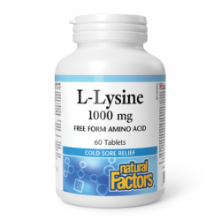 Л-ЛИЗИН 1000мг таблетки 60бр НАТУРАЛ ФАКТОРС | L-LYSINE 1000mg tablets 60s NATURAL FACTORS