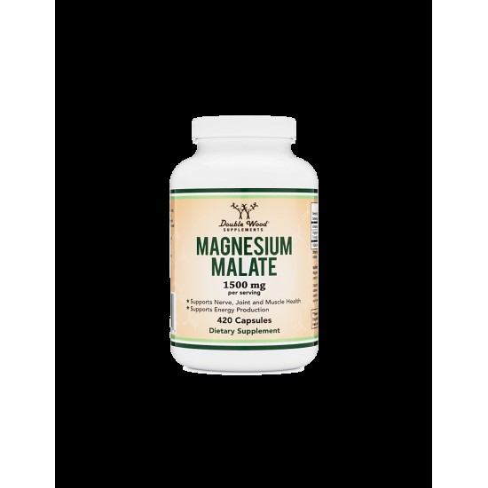 Магнезий малат 500мг капсули x 420 бр Дабъл Ууд | Magnesium malate caps x 420 s Double Wood
