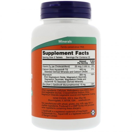 МАГНЕЗИЙ КАЛЦИЙ 2:1 800мг/400мг 100 таблетки НАУ ФУУДС | Magnesium and Calcium 2:1 100 tablets NOW FOODS