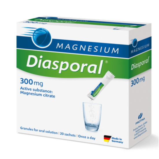 МАГНЕЗИЕВ ДИАСПОРАЛ 300 гранули за перорален разтвор, сашета 20бр | MAGNESIUM DIASPORAL 300 granules for oral solution, sachets 20s