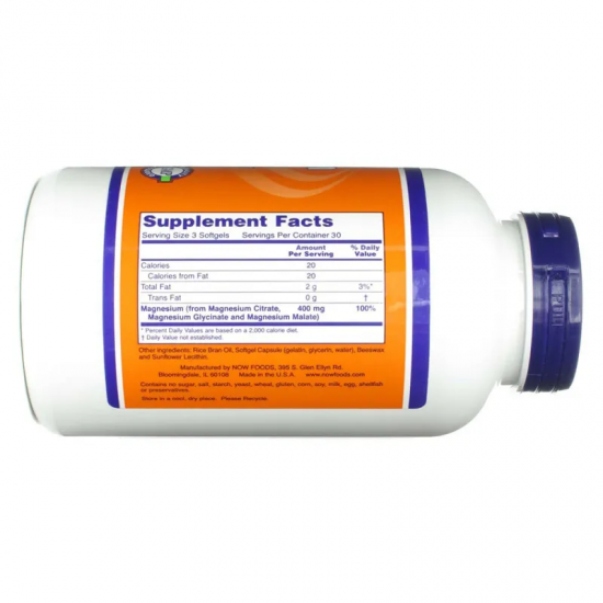 МАГНЕЗИЕВ ЦИТРАТ 134 мг 90 дражета НАУ ФУУДС | MAGNESIUM CITRATE 134 mg 90 dragees NOW FOODS