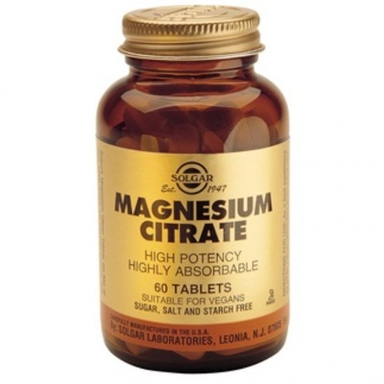 МАГНЕЗИЙ ЦИТРАТ 200мг таблетки 60бр. СОЛГАР | MAGNESIUM CITRATE 200mg tabs 60s SOLGAR