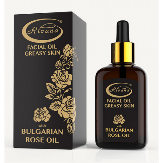 РИВАНА Масло за лице с БЪЛГАРСКО РОЗОВО МАСЛО (За мазна кожа) 30мл | RIVANA Face oil with BULGARIAN ROSE OIL (Greasy skin) 30ml