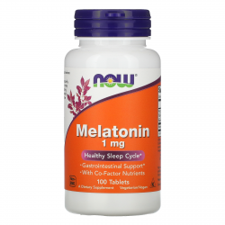 МЕЛАТОНИН 1мг таблетки 100 бр. НАУ ФУУДС | MELATONIN 1mg tablets 100s NOW FOODS