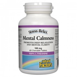МЕНТАЛ КАЛМНЕС Stress-Relax® 100мг. 60бр. дъвчащи таблетки НАТУРАЛ ФАКТОРС | MENTAL CALMNESS Stress-Relax® 100mg 60s chewable tabs NATURAL FACTORS 