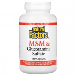 МСМ + Глюкозамин сулфат 875мг 180 капсули НАТУРАЛ ФАКТОРС | MSM Joints Formula 875mg 90 caps NATURAL FACTORS