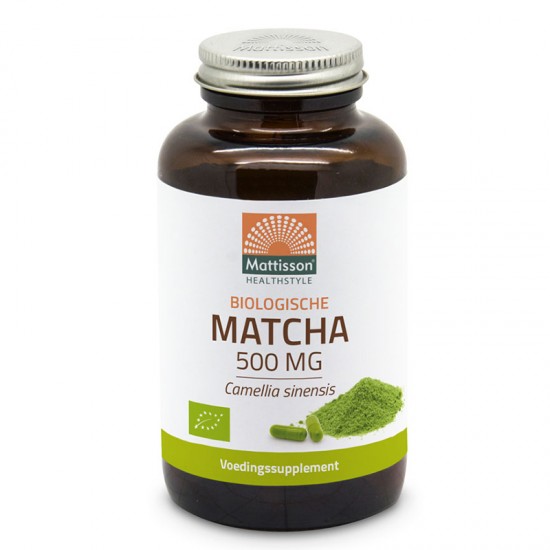 БИО Матча 500 мг x 90 капсули МАТИСЪН ХЕЛТСТАЙЛ | Biologische Matcha 500 mg x 90 caps MATTISSON HEALTHSTYLE