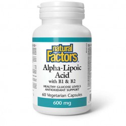 АЛФА ЛИПОЕВА КИСЕЛИНА 600мг 60 капсули НАТУРАЛ ФАКТОРС | ALPHA LIPOIC ACID 600mg 60 veggie capsules NATURAL FACTORS
