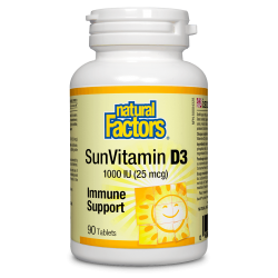 ВИТАМИН Д3 1000 IU 90 таблетки НАТУРАЛ ФАКТОРС | VITAMIN D3 1000 IU 90 tabs NATURAL FACTORS 