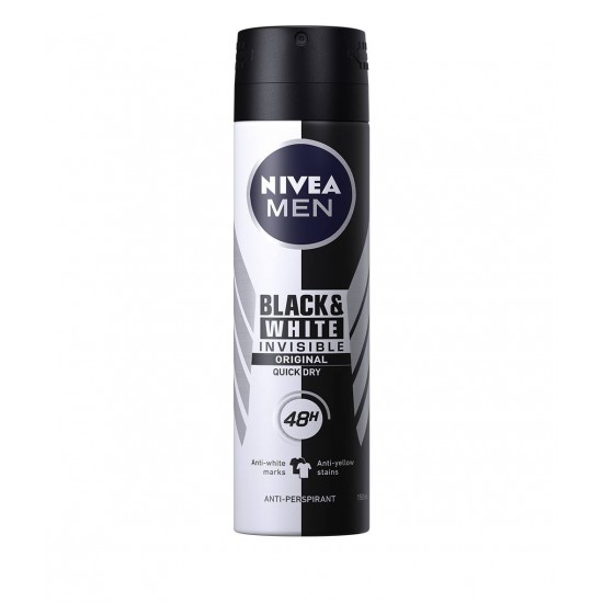 НИВЕА МЕН БЛЕК & УАЙТ ИНВИЗИБЪЛ ОРИДЖИНАЛ Дезодорант спрей 150мл | NIVEA MEN BLACK & WHITE INVISIBLE ORIGINAL Anti-perspirant spray 150ml