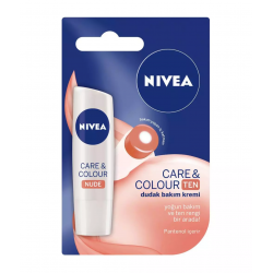 НИВЕА КЕЪР & КОЛОР Балсам за устни Безцветен 4.8гр | NIVEA CARE & COLOR Lip balm Nude 4.8g