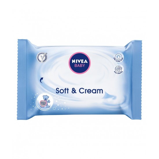 Мокри кърпи 20бр БЕБЕ СОФТ & КРЕМ НИВЕА | Wet wipes 20s BABY SOFT & CREAM NIVEA