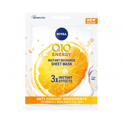 НИВЕА Q10 ЕНЕРДЖИ 10 минутна лист маска за лице 1бр | NIVEA Q10 ENERGY C 10 minutes sheet mask 1s