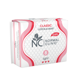 НОРМАЛ КЛИНИК КЛАСИК КОТЪН Дамски превръзки Лайт 8бр. | NORMAL CLINIC CLASSIC COTTON Ladies pads Light 8s