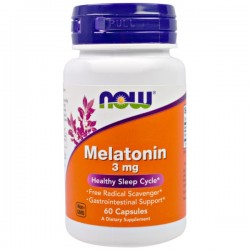 МЕЛАТОНИН 3мг капсули 60 бр. НАУ ФУУДС | MELATONIN 3mg caps 60s NOW FOODS