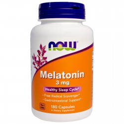 МЕЛАТОНИН 3мг капсули 180 бр. НАУ ФУУДС | MELATONIN 3mg caps 180s NOW FOODS