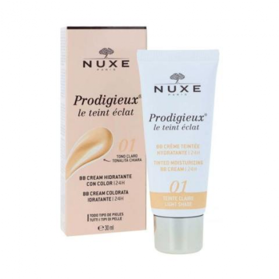 НУКС ПРОДИЖО BB Тониран хидратиращ крем СВЕТЪЛ/СРЕДЕН тон 30мл | NUXE CREME PRODIGIEUX BB Hydrating Cream LIGHT/MEDIUM 30ml