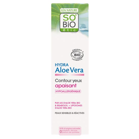 СО'БИО HYDRA ALOE VERA Хидратиращ околоочен крем 15мл | SO'BIO HYDRA ALOE VERA Soothing eye contour 15ml