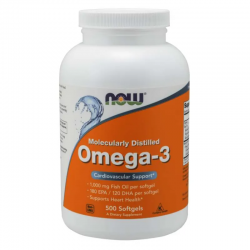 ОМЕГА-3 РИБЕНО МАСЛО 1000мг меки капсули 500 бр. НАУ ФУУДС | OMEGA-3 FISH OIL 1000mg softgels 500s NOW FOODS