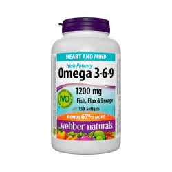 ОМЕГА 3-6-9 1200мг софтгел капсули 150бр УЕБЪР НАТУРАЛС | OMEGA 3-6-9 1200mg softgels 150s WEBBER NATURALS