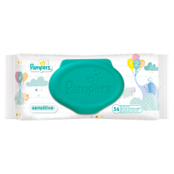 Мокри кърпи с капак 56бр СЕНЗИТИВ ПАМПЕРС | Wet wipes with lid 56s SENSITIVE PAMPERS
