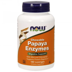 ЕНЗИМИ ОТ ПАПАЯ лонжети 180 бр. НАУ ФУУДС | PAPAYA ENZYMES longetes 180s NOW FOODS