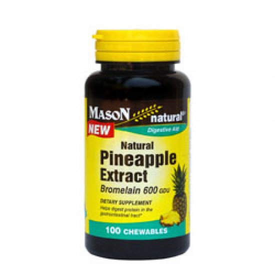 БРОМЕЛАИН ОТ АНАНАС 600 GDU 100 табл. МЕЙСЪН НАТУРАЛ | PINEAPPLE EXTRACT 600GDU 100tabs MASON NATURAL