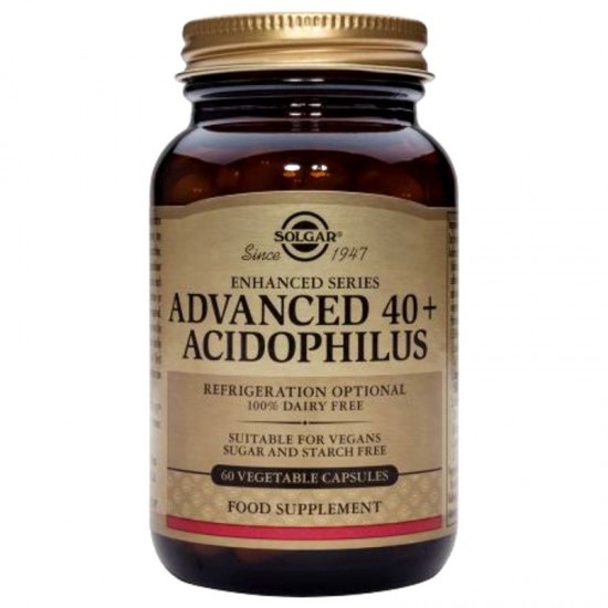 ПОДОБРЕН АЦИДОФИЛУС 40+ растителни капсули 60 бр. СОЛГАР | ADVANCED 40+ ACIDOPHILUS veg.caps 60s SOLGAR