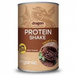 ДРАГОН СУПЕРФУУДС БИО Протеинов Шейк с Какао и Ванилия 450гр | DRAGON SUPERFOODS BIO Protein Shake Cacao and Vanilla 450g