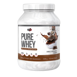 ПЮР УЕЙ СУРОВАТЪЧЕН ПРОТЕИН - ДВОЕН ШОКОЛАД прах 908гр ПЮР НУТРИШЪН | PURE WHEY - DOUBLE CHOCOLATE pwd 908g PURE NUTRITION 