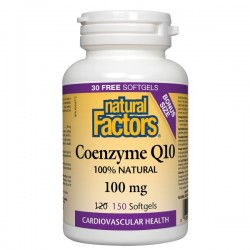 КОЕНЗИМ Q10 100мг 150 софтгел капсули НАТУРАЛ ФАКТОРС | COENZYME Q10 100mg 150 softgels NATURAL FACTORS