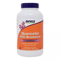 КВЕРЦЕТИН с БРОМЕЛАИН капсули 240 бр. НАУ ФУУДС | QUERCETIN WITH BROMELAIN caps 240s NOW FOODS