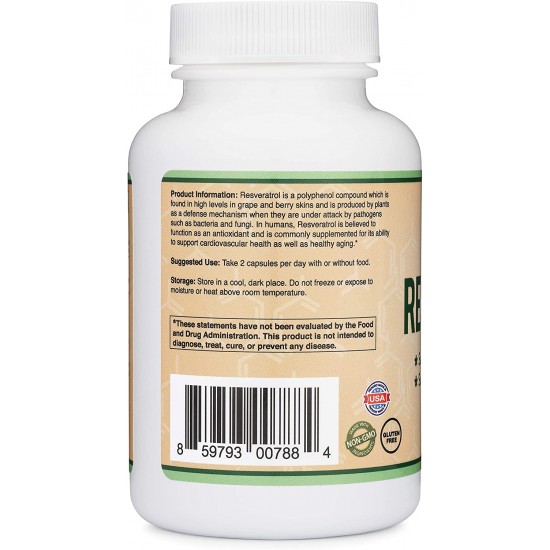 Ресвератрол 500мг капсули x 120 бр Дабъл Ууд | Resveratrol caps x 120 s Double Wood
