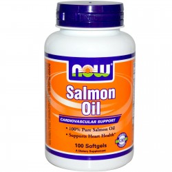 МАСЛО ОТ СЬОМГА 1000мг меки капсули 100 бр. НАУ ФУУДС | SALMON OIL 1000mg softgels 100s NOW FOODS