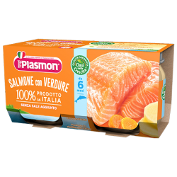 ПЛАЗМОН Пюре Сьомга и зеленчуци 6+ 2x80гр | PLASMON Salmone con verdure 6+ 2x80g