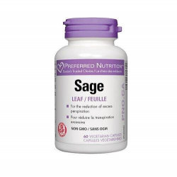 САЛВИЯ / ГРАДИНСКИ ЧАЙ (ЛИСТ) 350мг 60 капсули ПРИФЪРД НУТРИШЪН | SAGE LEAF 350mg 60 veg. caps. PREFERRED NUTRITION