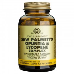 КОМПЛЕКС САО ПАЛМЕТО ОПУНЦИЯ ЛИКОПЕН раст. капсули 50бр. СОЛГАР | SAW PALMETTO OPUNTIA LYCOPENE COMPLEX veg.caps 50s SOLGAR 