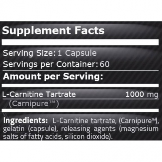 Л-КАРНИТИН 1000мг 60 капсули ПЮР НУТРИШЪН | L-CARNITINE 1000mg 60 caps PURE NUTRITION