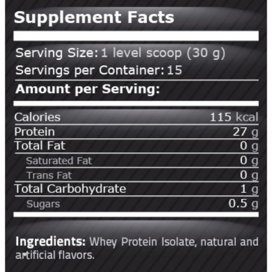 СУРОВАТЪЧЕН ИЗОЛАТ - БЕЗ АРОМАТ прах 450гр ПЮР НУТРИШЪН | WHEY ISOLATE - UNFLAVORED pwd 454g PURE NUTRITION