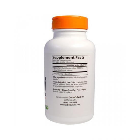 НОНИ концентрат 650мг 120 веган капсули ДОКТОРС БЕСТ | NONI concentrate 650mg 120 veggie caps DOCTOR'S BEST
