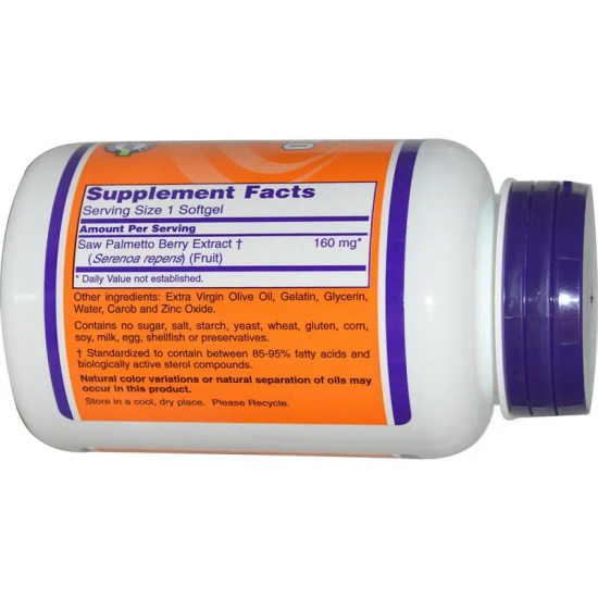 САО ПАЛМЕТО ЕКСТРАКТ 160мг меки капсули 60 бр. НАУ ФУУДС | SAW PALMETTO EXTRACT 160mg softgels 60s NOW FOODS