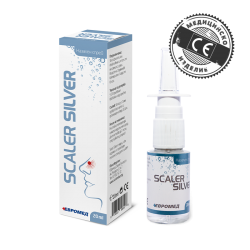 СКАЛЕР СИЛВЪР спрей за нос със сребърна вода 20мл ЕВРОМЕД | SCALER SILVER nasal spray with silver water 20ml EVROMED
