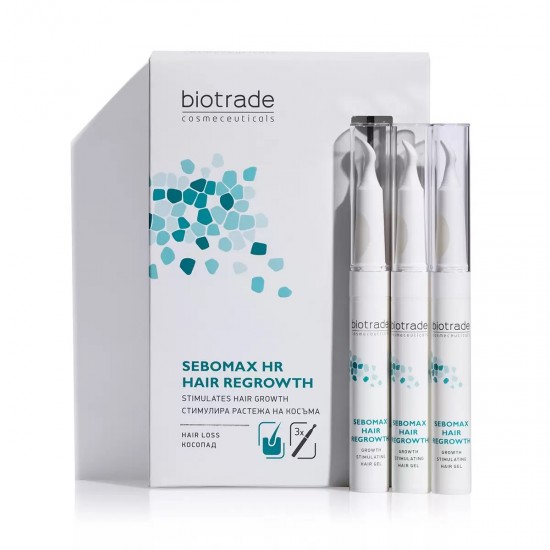 СЕБОМАКС HR стимулиращ гел против косопад 3 х 8,5мл БИОТРЕЙД | SEBOMAX HR anti-hairloss stimulating hair gel 8,5ml 3s BIOTRADE