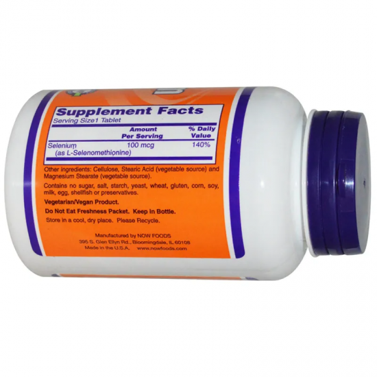 СЕЛЕН 100 мкг 100 табл НАУ ФУУДС | SELENIUM 100 mcg 100 tabs NOW FOODS
