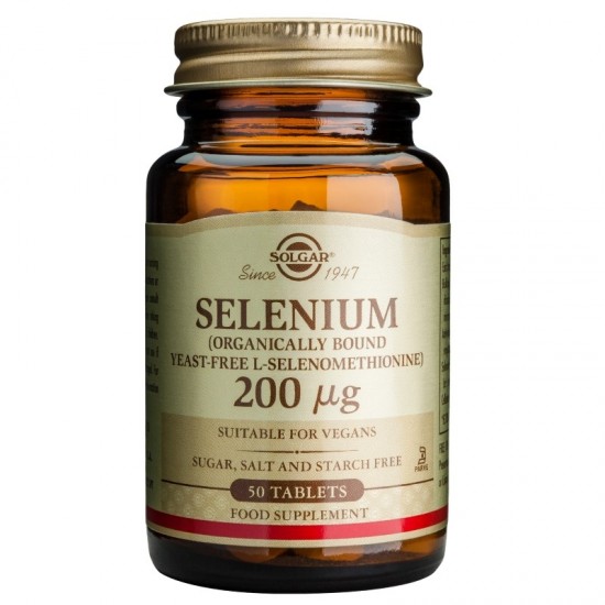 СЕЛЕН 200мкг таблетки 50бр. СОЛГАР | SELENIUM 200mcg tablets 50s SOLGAR